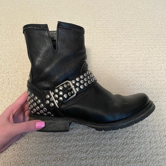 Steve Madden Shoes Steve Madden Frankie Moto Studded Black Leather